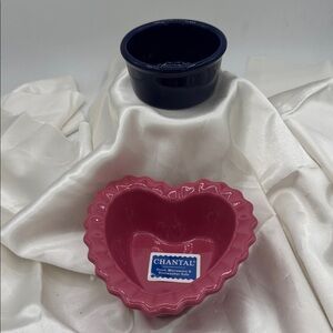 Chantal Heart-Shaped Pink and Blue Bowls